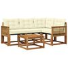 vidaXL Set di divani da esterno con cuscino 5 pcs Naturale e Crema