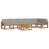 vidaXL Set di divani da esterno 7 pcs Grigio Naturale e Chiaro