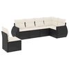 vidaXL Set Divano da Giardino 6 pz con Cuscini Nero in Polyrattan