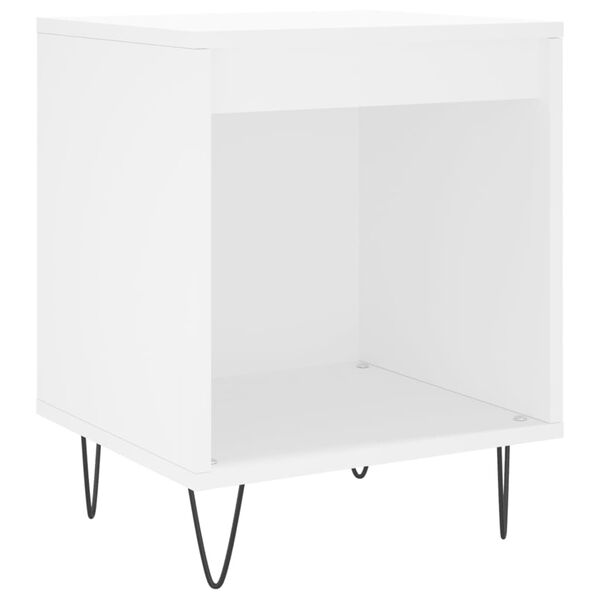 vidaXL Comodino Bianco 40x35x50 cm in Legno Multistrato