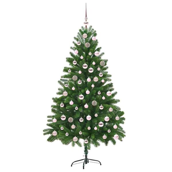 vidaXL Albero di Natale con 300 LED con supporto Verde 210 cm PE