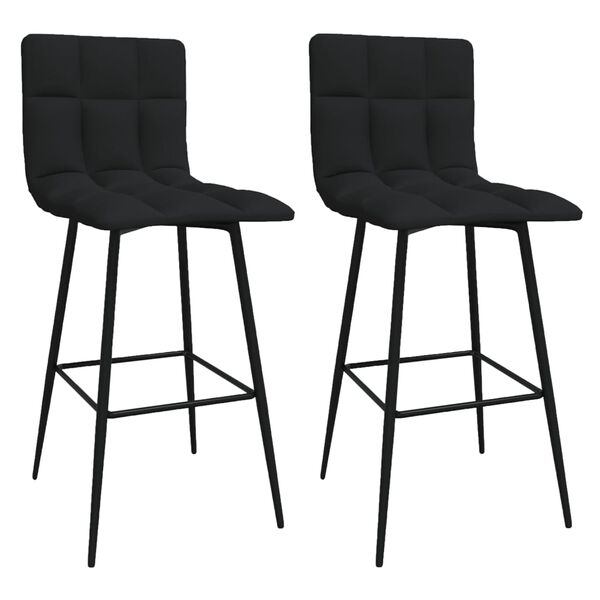 vidaXL Sgabelli da Bar 2 pz Neri in Velluto