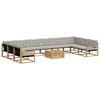 vidaXL Set di divani da esterno 11 pz Bianco e Grigio Chiaro