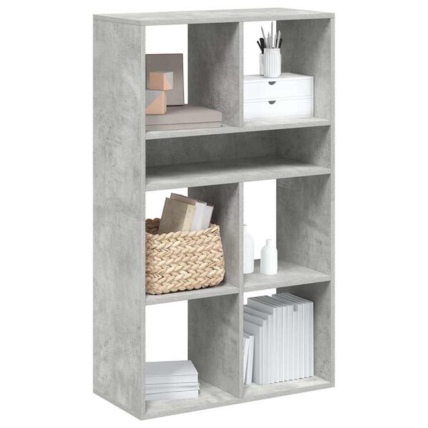 vidaXL Libreria Grigio Cemento 66x31x112 cm in Legno Multistrato