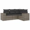 vidaXL Set Divani da Giardino 4 pz con Cuscini in Polyrattan Grigio