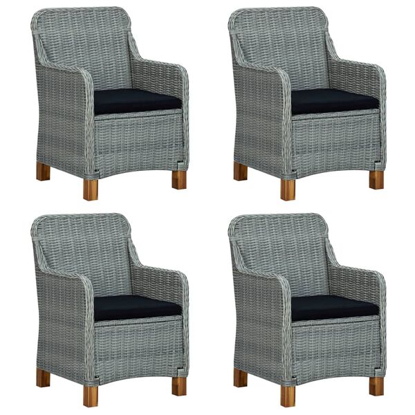 vidaXL Set da Pranzo Giardino 5 pz Cuscini in Polyrattan Grigio Chiaro