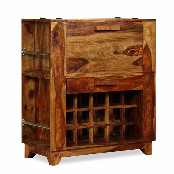 vidaXL Mobile Bar in Legno Massello di Acacia 85x40x95 cm