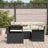 vidaXL Set Divano da Giardino con archiviazione 5 pcs Nero Poly Rattan