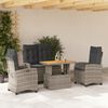 vidaXL Set da Pranzo da Giardino 4 pz con Cuscini in Polyrattan Grigio