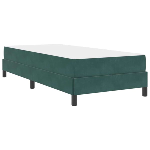 vidaXL Letto a molle con materasso Verde Scuro 80 x 200 cm Tessuto
