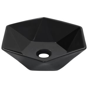 vidaXL Lavandino 41x36,5x12 cm in Ceramica Nero