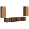 vidaXL Set mobile TV 4 pcs Rovere fum&eacute; Legno multistrato