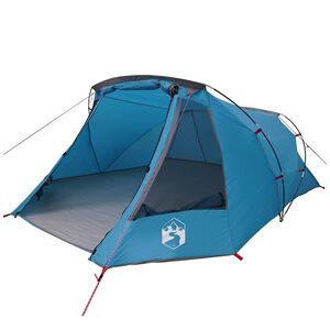 vidaXL Tenda Tunnel per 3 Persone 3 persona Blu e Grigio