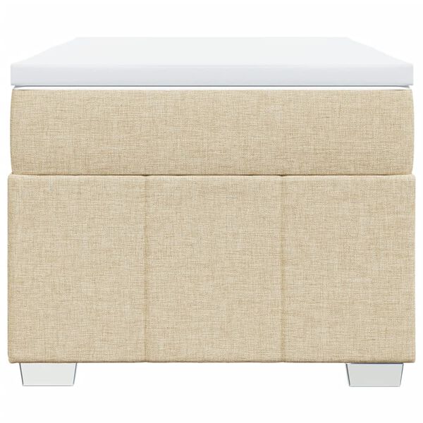 vidaXL Giroletto a Molle con Materasso Crema 90x200 cm inTessuto