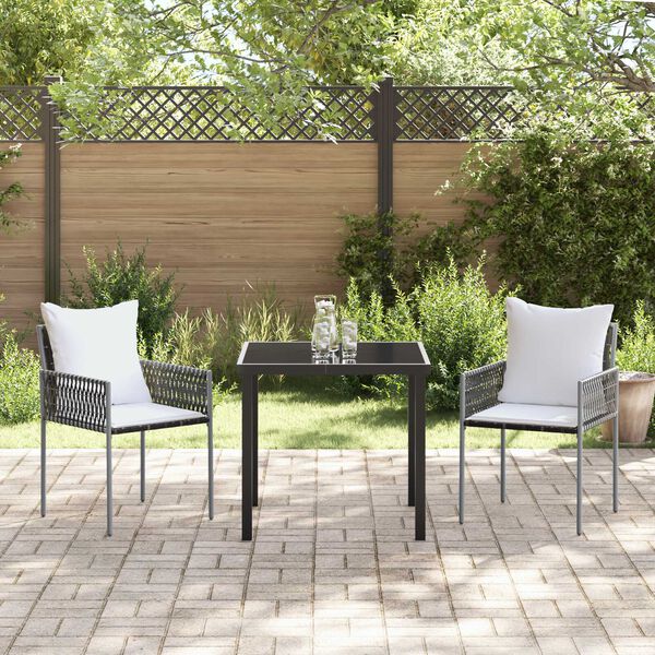 vidaXL Set da Pranzo per Giardino 3 pcs Marrone e Nero Rattan in PE