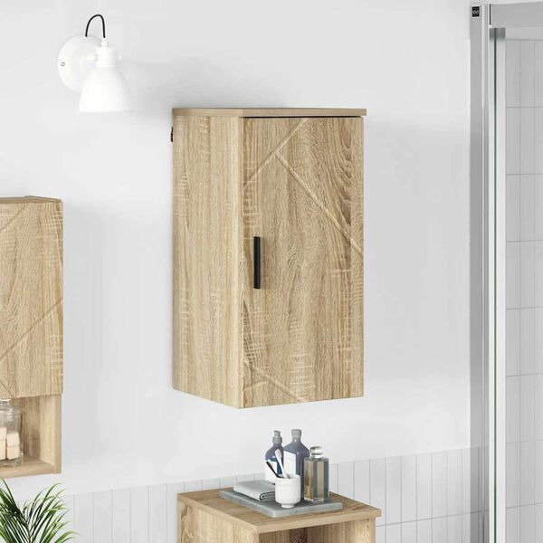 vidaXL Mobile da Bagno con porta Rovere Sonoma 30 x 31,5 x 61 cm