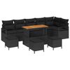 vidaXL Set Divano da Giardino 10 pz 9-Numero di posti Nero