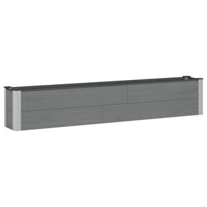 vidaXL Letto rialzato da giardino Grigio 200 x 30 x 36 cm alluminio