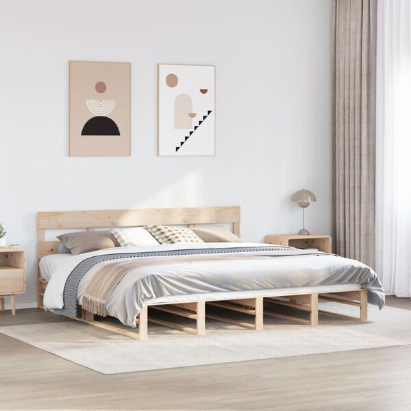 vidaXL Letto senza Materasso 180x200 cm in Legno Massello di Pino