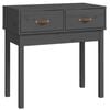 vidaXL Tavolo Consolle Grigio 76,5x40x75 cm in Legno Massello di Pino