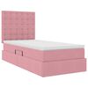 vidaXL Letto con contenitore e LED con led Rosa 90 x 190 cm Velluto