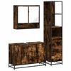 vidaXL Set Mobili da Bagno 3 pz Rovere Fumo in Legno Multistrato