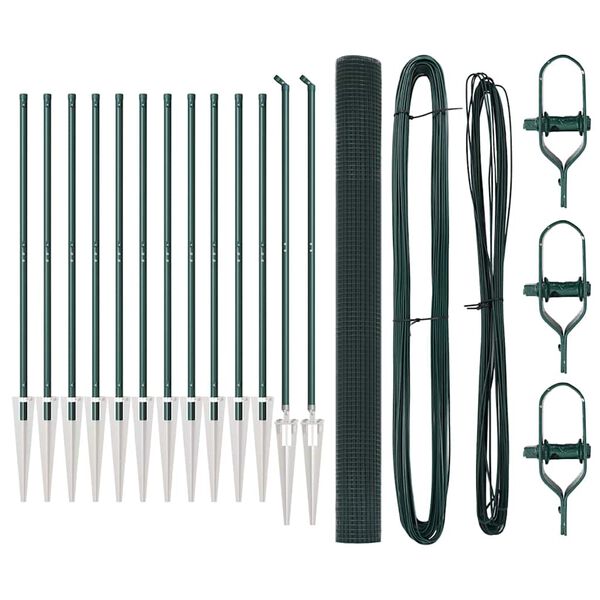 vidaXL Palo della recinzione Verde Rete 25 x 1,5 m (rete 16 x 16 mm)
