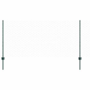 vidaXL Recinzione esagonale con palo 10 x 1 m Acciaio rivestito in PVC