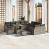 vidaXL Set Divano da Giardino con cuscino 13 pcs Grigio polyrattan
