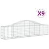 vidaXL Cesti Gabbioni ad Arco 9 pz 200x30x40/60 cm Ferro Zincato