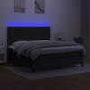 vidaXL Letto a Molle con Materasso e LED Nero 160x200 cm in Tessuto