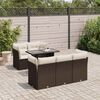 vidaXL Set Divano da Giardino 6 pz con Cuscini Marrone in Polyrattan