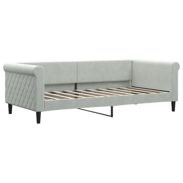 vidaXL Divano Letto con Materasso Grigio Chiaro 90x190 cm in Velluto