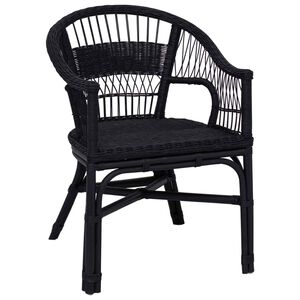vidaXL Sedia Impilabile Rattan Nero 60 x 60 x 81 cm