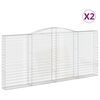 vidaXL Cesti Gabbioni ad Arco 2 pz 400x30x180/200 cm Ferro Zincato