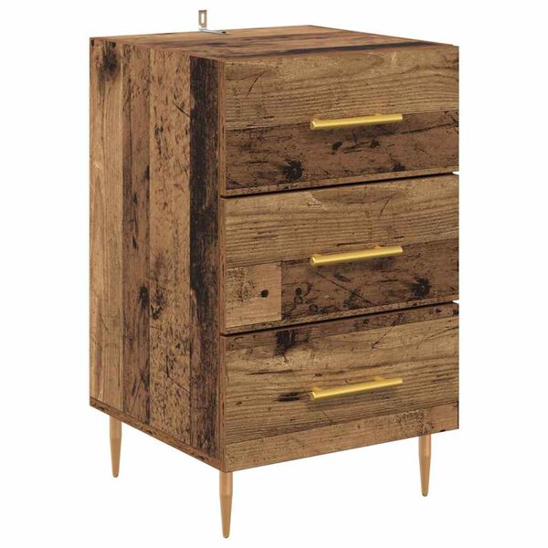 vidaXL Armadio da Notte con cassetto Legno vecchio 40 x 40 x 66 cm