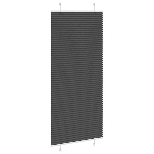 vidaXL Tenda Plissettata Nera 95x200 cm Larghezza Tessuto 94,4 cm