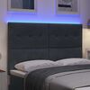 vidaXL Testiera LED con luci a strisce a LED Grigio 160 cm Poliestere