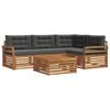 vidaXL Set di divani da esterno 5 pz Naturale e Antracite