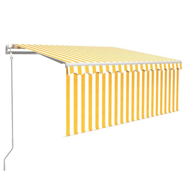 vidaXL Tenda Automatica con LED Sensore Vento 3x2,5 m Giallo Bianco