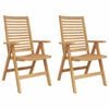 vidaXL Sedia 2 pz Marrone Legno di teak solido Convertibile
