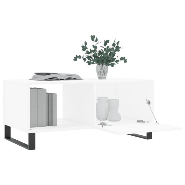 vidaXL Tavolino da Salotto Bianco 90x50x40 cm in Legno Multistrato