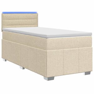 vidaXL Letto box spring con materasso Crema 80 x 200 cm Tessuto