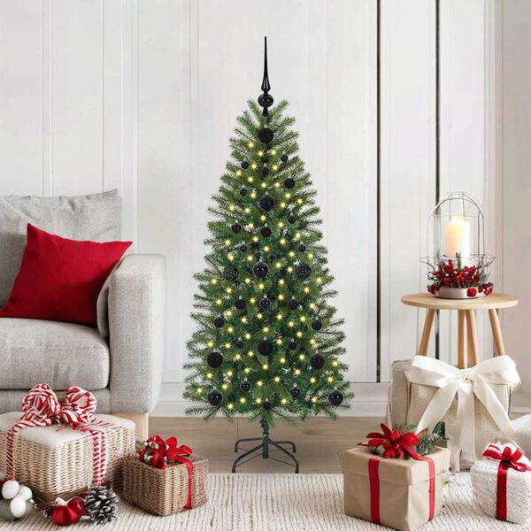 vidaXL Albero di Natale artificiale con 150 LED Verde 120 cm PE e PVC