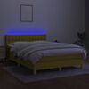 vidaXL Letto a Molle con Materasso e LED Verde 140x190 cm in Tessuto