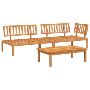 vidaXL Set Divano Pallet da Giardino 3 pz in Legno Massello di Acacia