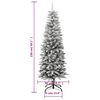 vidaXL Albero Natale Artificiale Sottile Neve Floccata 150cm PVC e PE