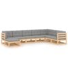 vidaXL Set Salotto Giardino 8 pz Cuscini Antracite Legno Massello Pino