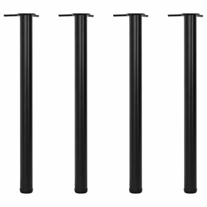 vidaXL Set Gambe Tavolo Altezza Regolabile Nere 870 mm