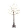 vidaXL Albero di Natale LED innevato Marrone 22 x 22 x 120 cm Plastica